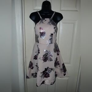 Sequin hearts floral dress size 5